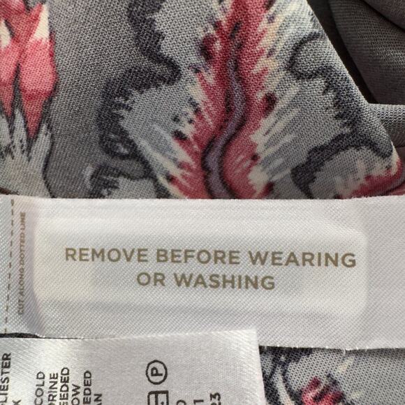 LOFT NOUVEAU GARDEN FLORAL LONG SLEEVE CASUAL SHIFT DRESS IN GRAY WOMEN'S SIZE 8 - Picture 14 of 15